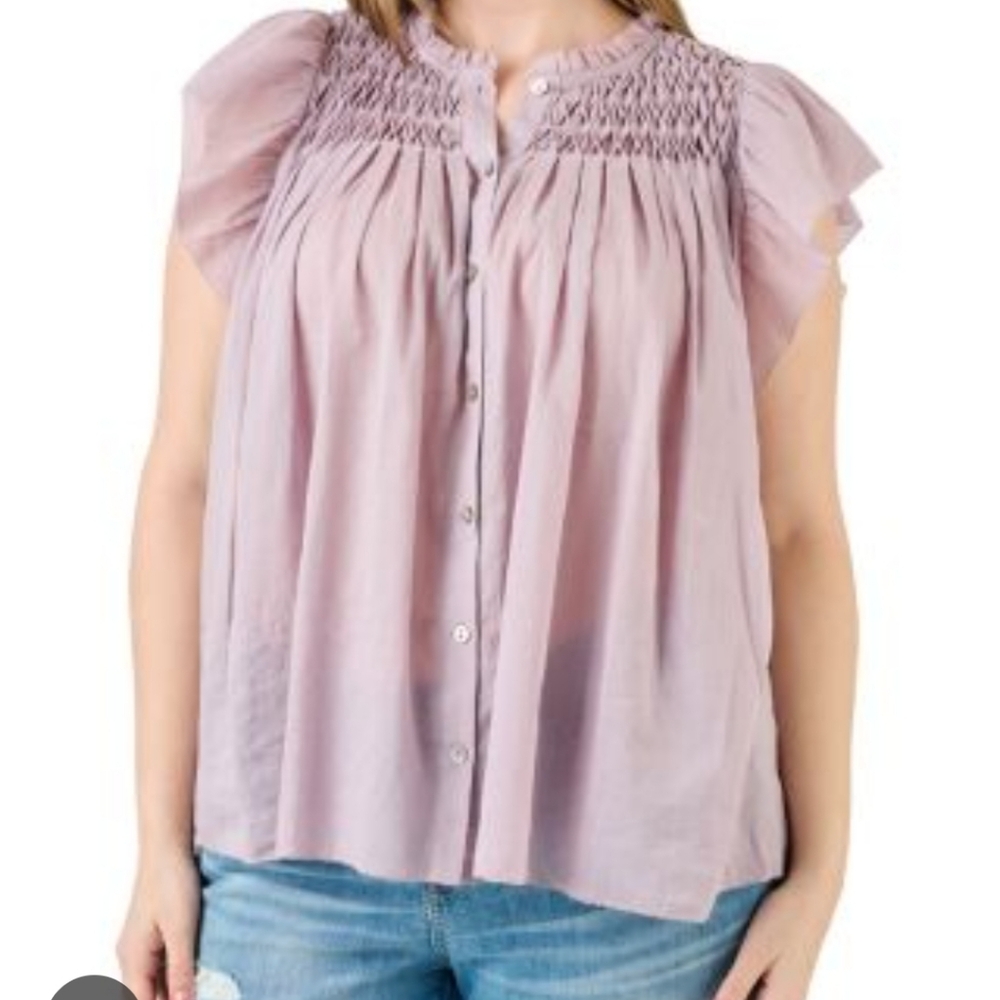 Daniel Rainn Sheer Purple Blouse